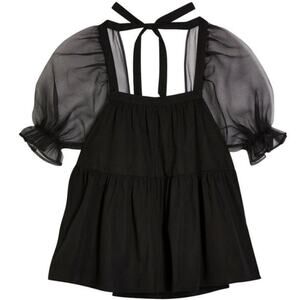 Pomander Place Tuckernuck Tinsley Top M Black Babydoll Whimsigoth Fairy Cotton